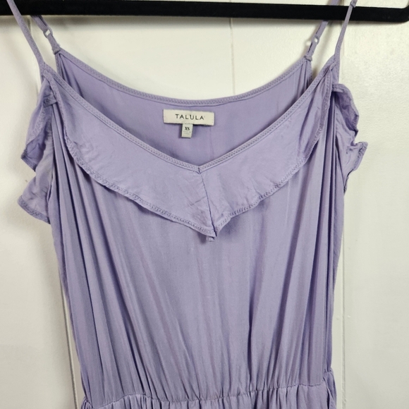 Aritzia Talula Lilac Purple Ulla Sweetheart Ruffle Mini Dress Pockets Size XS - Picture 4 of 7